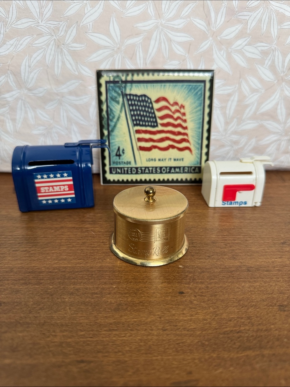 Vintage Brass Stamp Dispenser